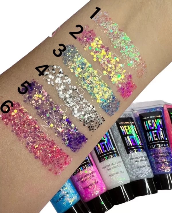 Glitter Gel Holográfico Maquillaje Alta Pigmentación Ushas - Imagen 2