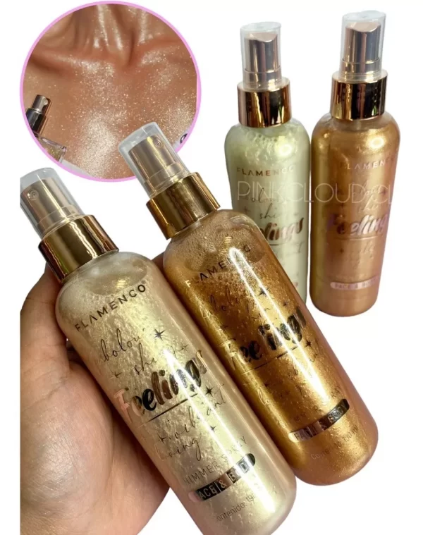 Spray Iluminador Rostro Y Cuerpo Con Destellos Shimmer 180ml - Imagen 2