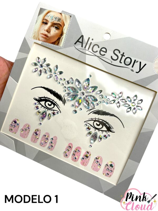 Cristal Facial Gemas Decorativas Adhesivas Maquillaje Alice Story - Imagen 2