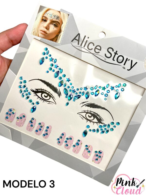 Cristal Facial Gemas Decorativas Adhesivas Maquillaje Alice Story - Imagen 4