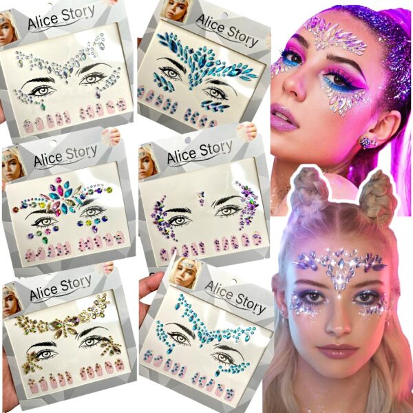 Cristal Facial Gemas Decorativas Adhesivas Maquillaje Alice Story