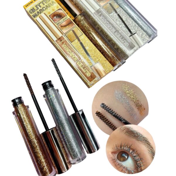 Mascara Pestañas y Cejas Full Glitter MaxBelle