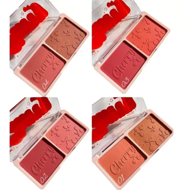 Paleta Rubor 2 Tonos Alta Pigmentación Blush Cherry Romantic Beauty - Imagen 2