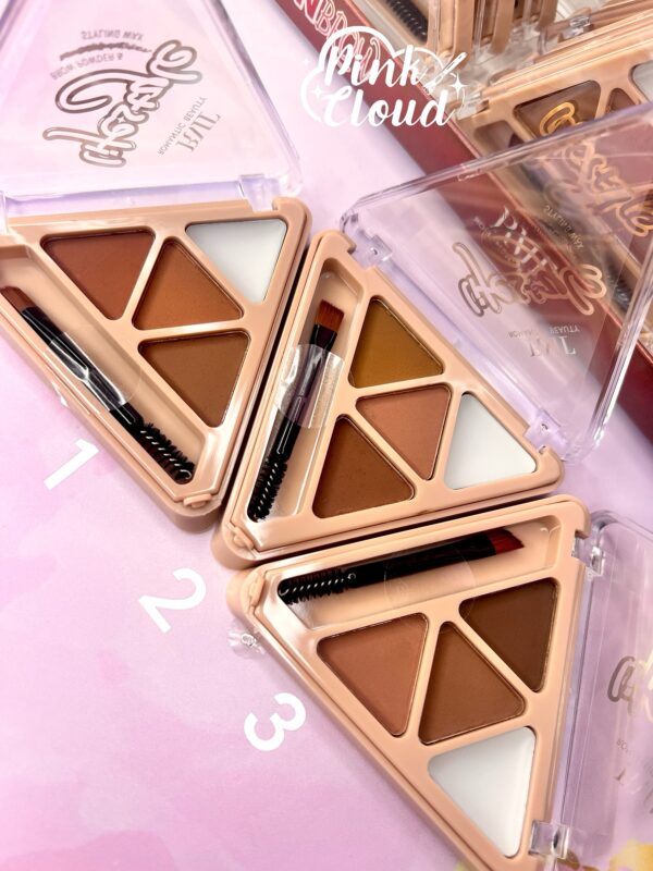 Paleta Cejas 3 Sombras + Cera y Pincel Doble Romantic Beauty Makeup - Imagen 2