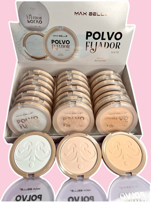 Polvo Compacto Matte Fijador Larga Duración Max Belle - Imagen 3