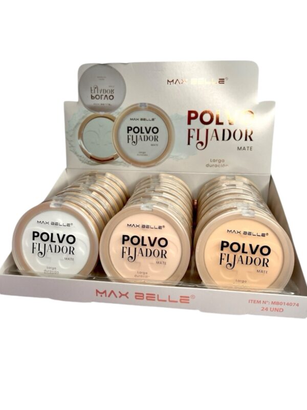 Polvo Compacto Matte Fijador Larga Duración Max Belle