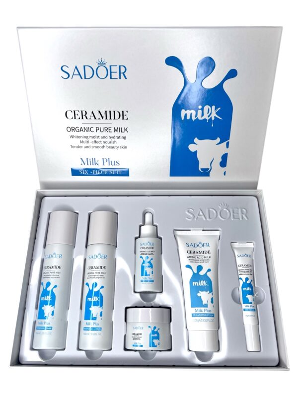 Set Skincare 6 Piezas Sadoer Ceramide Leche Organica