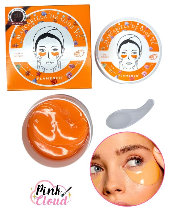 60 Parches Anti Ojeras  Mascarilla de Ojos Vitamina C Flamenco