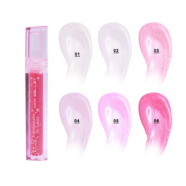 Brillo Labial Con Glitter Efecto Plump Voluminizador Max Belle - Imagen 2