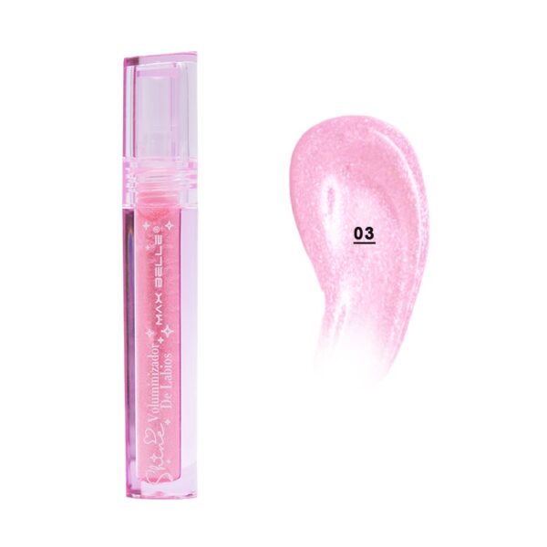 Brillo Labial Con Glitter Efecto Plump Voluminizador Max Belle - Imagen 5
