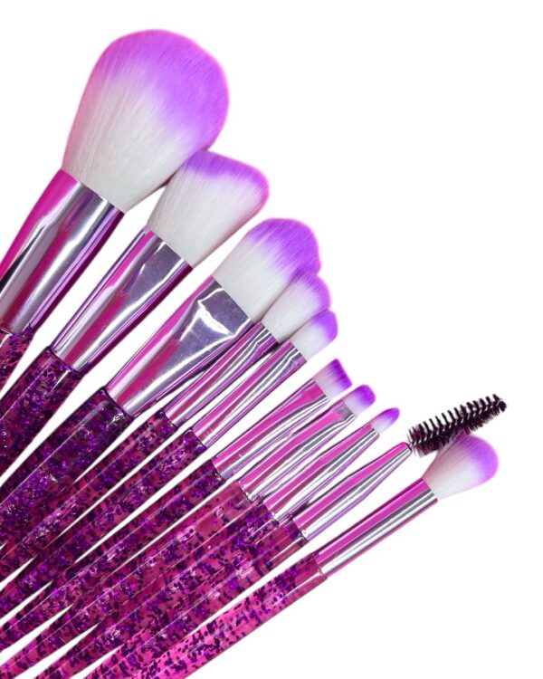 Set de 10 Brochas para Maquillaje Glitter - Imagen 3