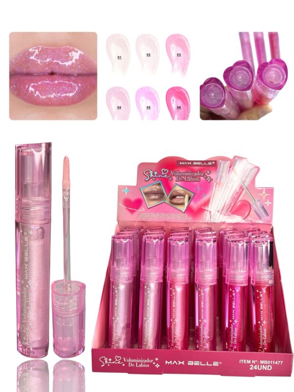 Brillo Labial Con Glitter Efecto Plump Voluminizador Max Belle