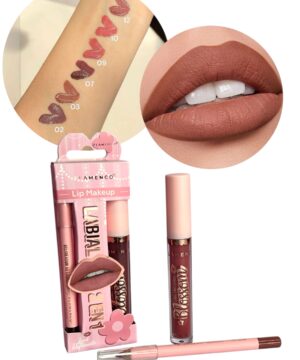 Set Labial Liquido + Delineador Matte Max Belle